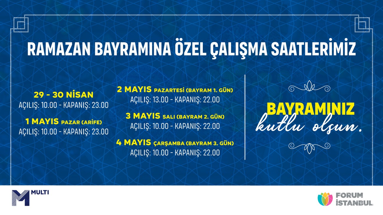 Ramazan Bayramına Özel Çalışma Saatlerimiz