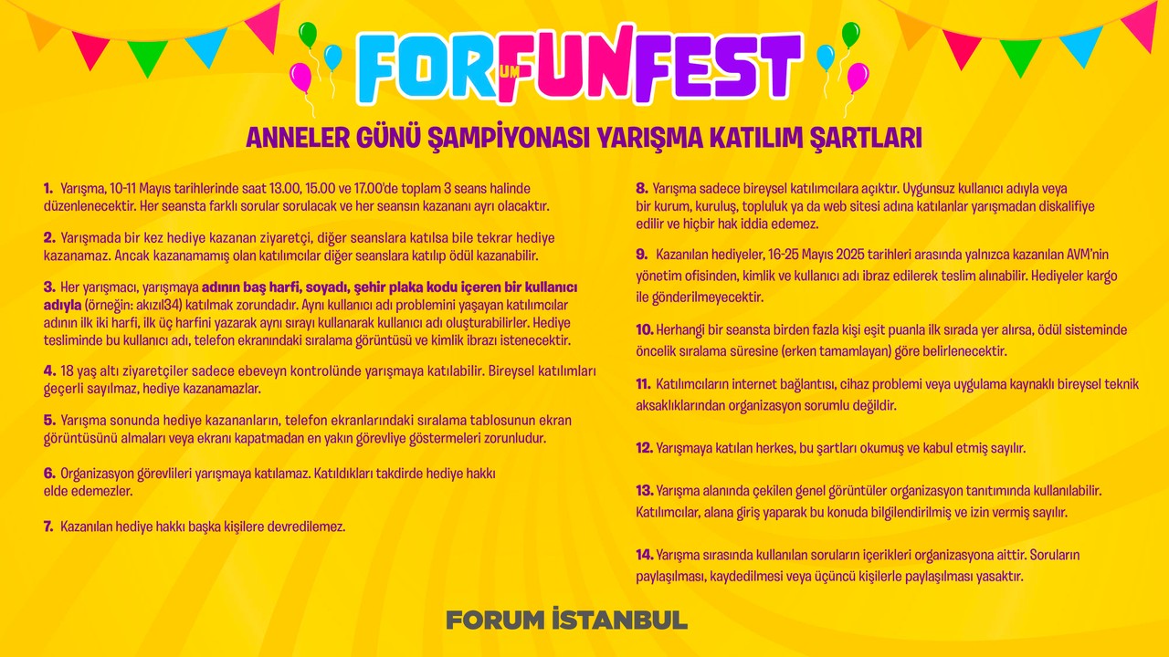 ForFunFest Katılım Koşulları